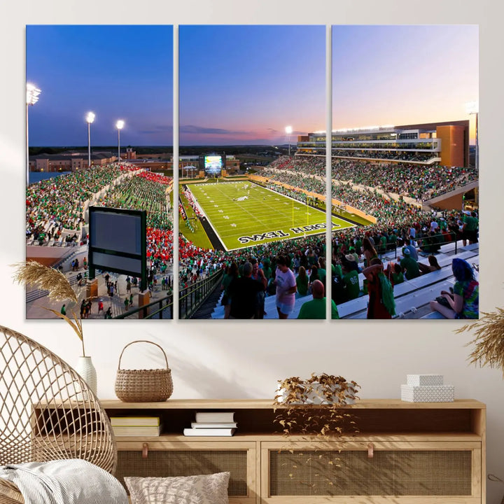 University of North Texas Mean Green Football Team Print - Denton DATCU Stadium Wall Art Canvas Print