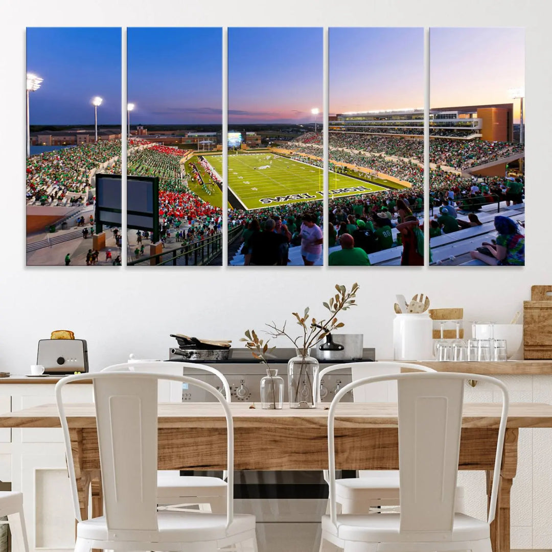 University of North Texas Mean Green Football Team Print - Denton DATCU Stadium Wall Art Canvas Print