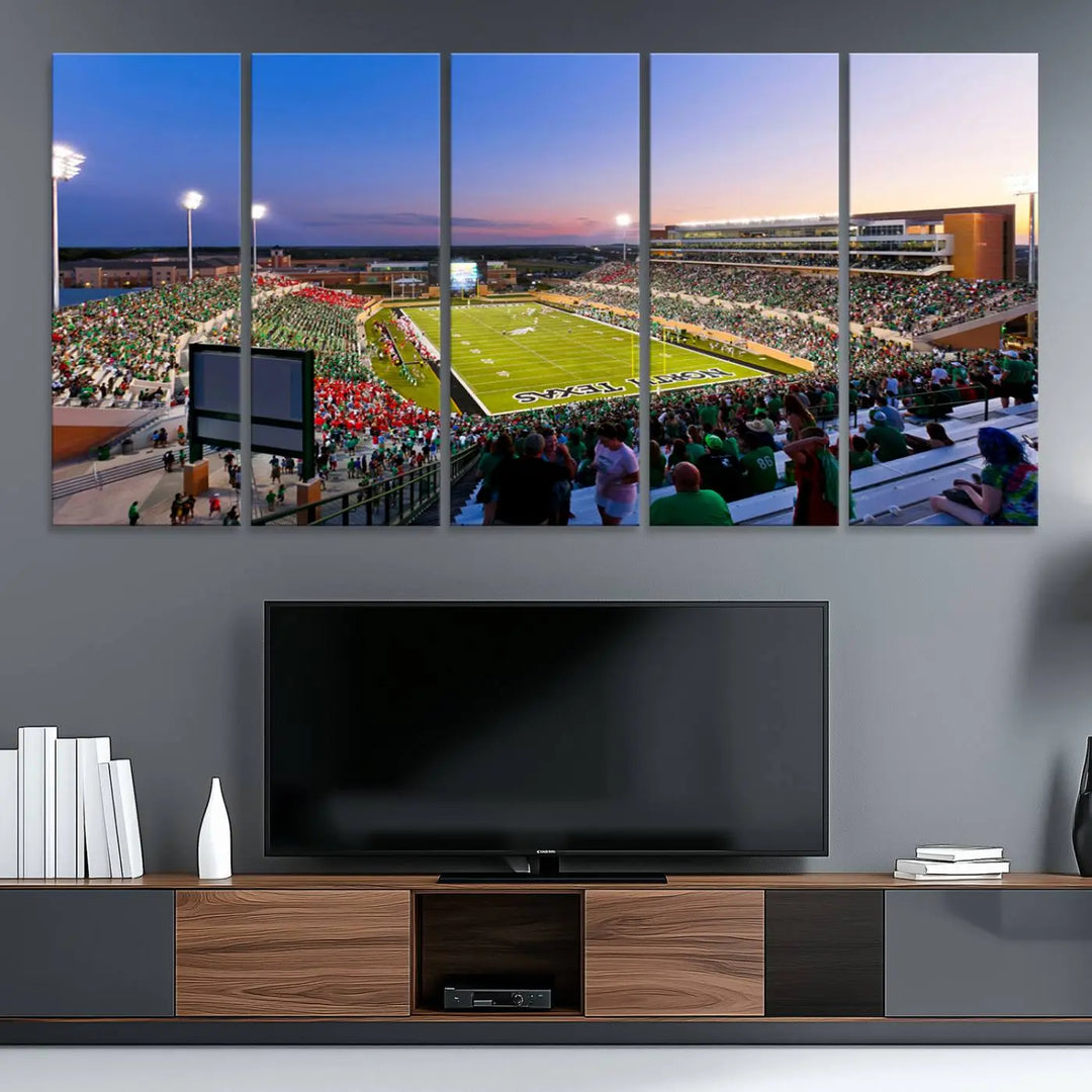 University of North Texas Mean Green Football Team Print - Denton DATCU Stadium Wall Art Canvas Print