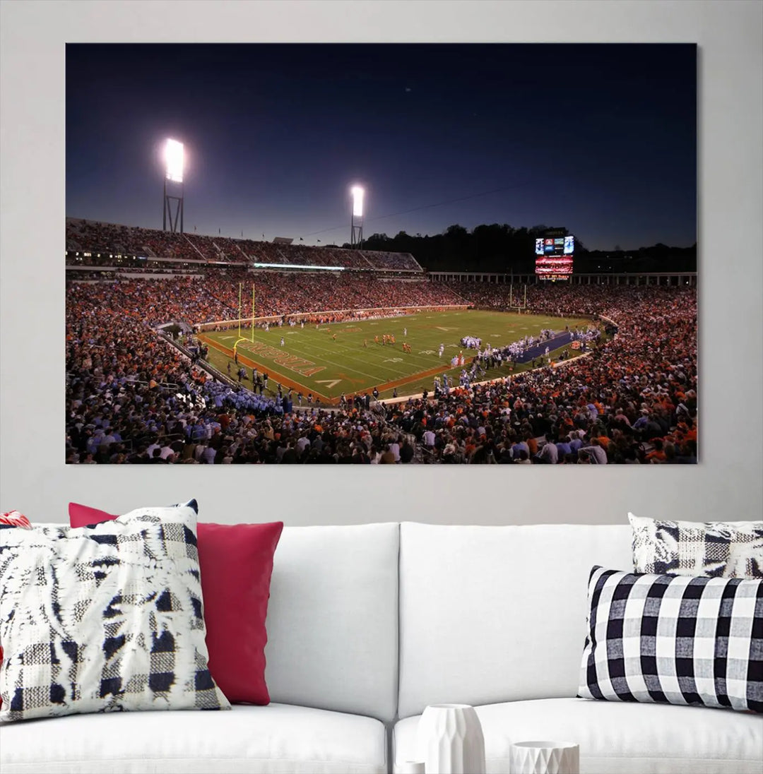 Virginia Cavaliers Football Team Print - Charlottesville Scott Stadium Wall Art Canvas Print