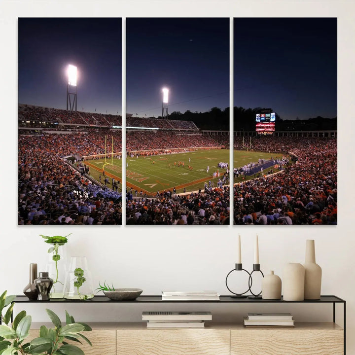 Virginia Cavaliers Football Team Print - Charlottesville Scott Stadium Wall Art Canvas Print