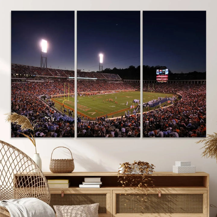 Virginia Cavaliers Football Team Print - Charlottesville Scott Stadium Wall Art Canvas Print