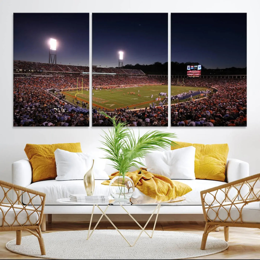 Virginia Cavaliers Football Team Print - Charlottesville Scott Stadium Wall Art Canvas Print