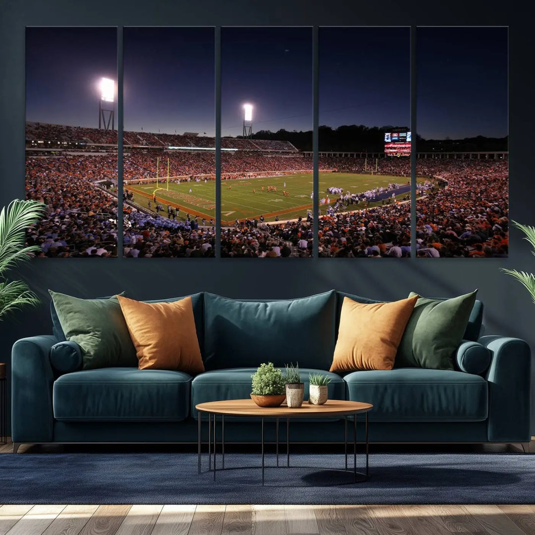 Virginia Cavaliers Football Team Print - Charlottesville Scott Stadium Wall Art Canvas Print