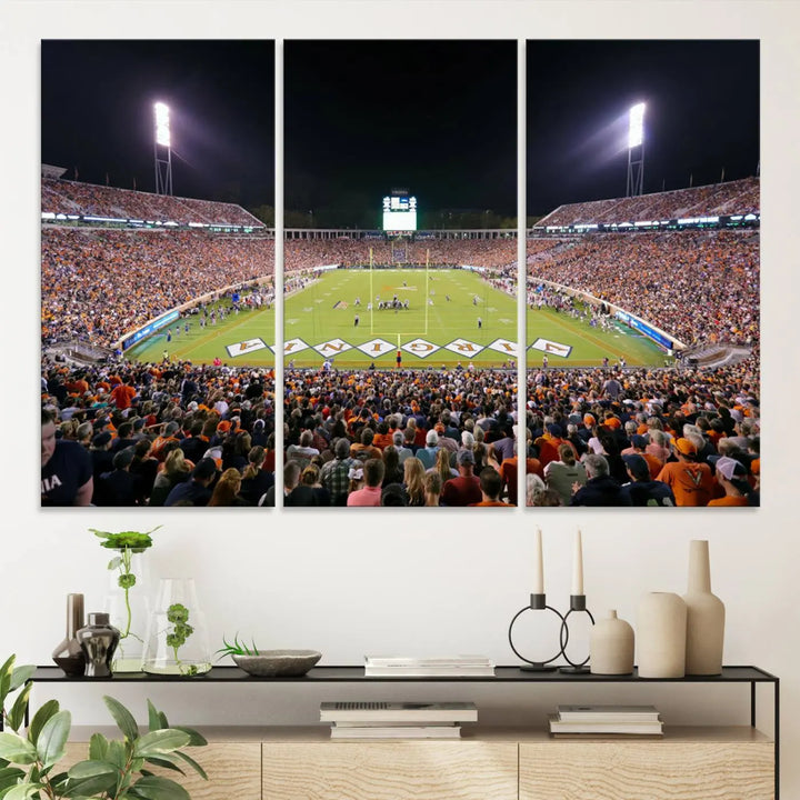 Virginia Cavaliers Football Team Print - Charlottesville Scott Stadium Wall Art Canvas Print