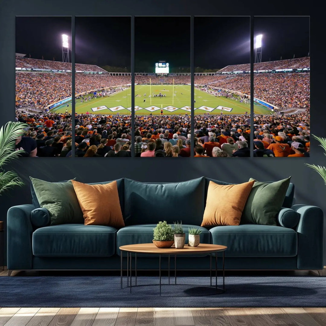 Virginia Cavaliers Football Team Print - Charlottesville Scott Stadium Wall Art Canvas Print