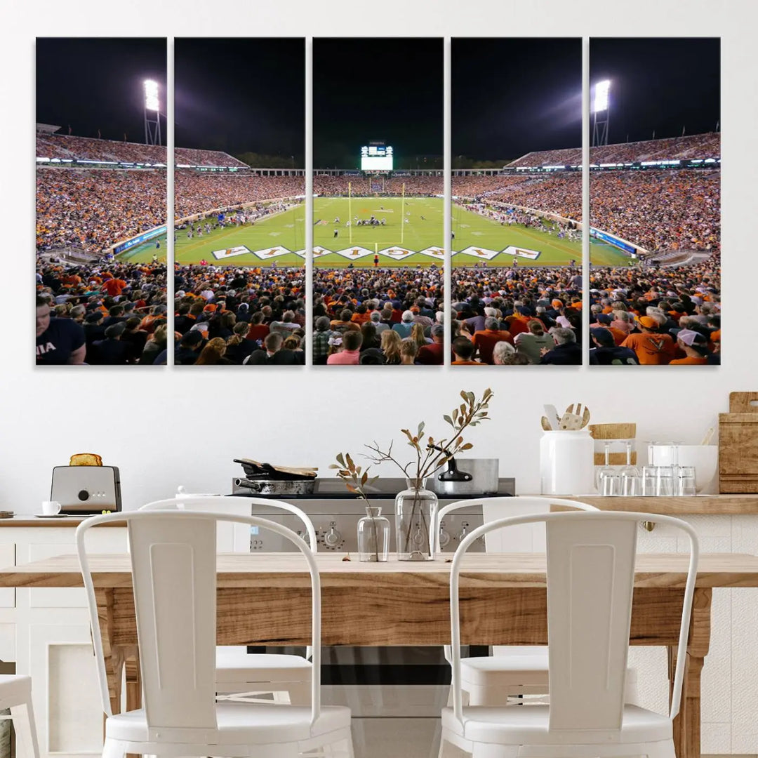 Virginia Cavaliers Football Team Print - Charlottesville Scott Stadium Wall Art Canvas Print