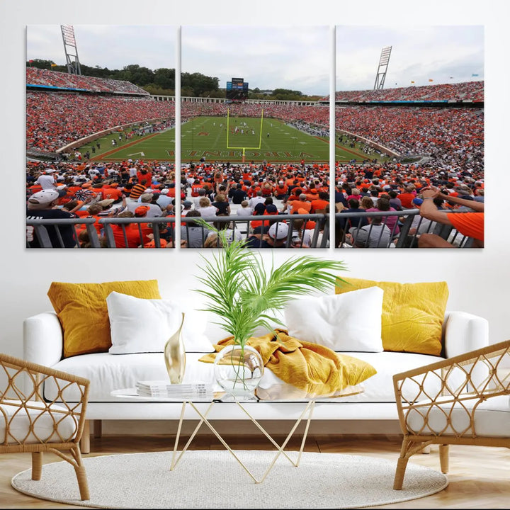 Virginia Cavaliers Football Team Print - Charlottesville Scott Stadium Wall Art Canvas Print