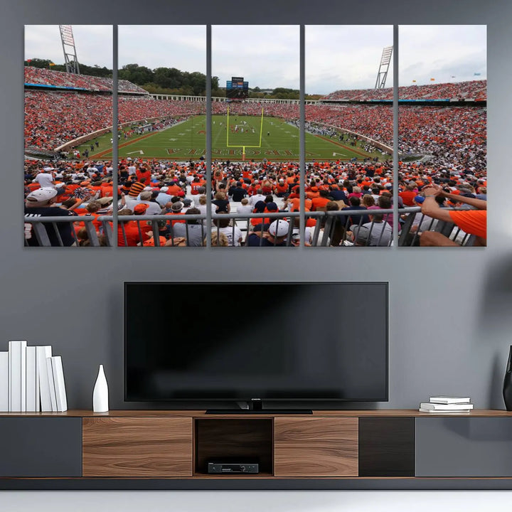 Virginia Cavaliers Football Team Print - Charlottesville Scott Stadium Wall Art Canvas Print