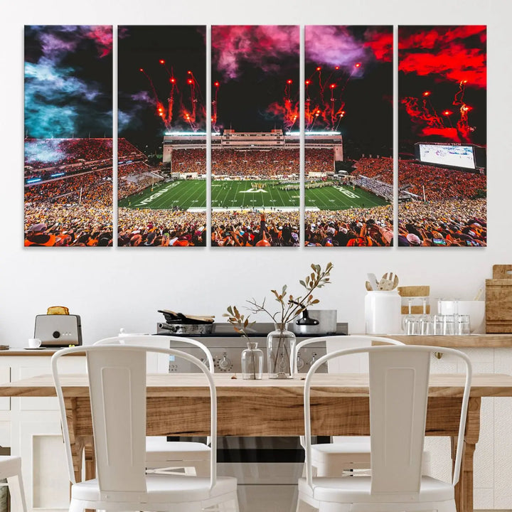 Virginia Tech Hokies Football Team Print - Blacksburg Lane Stadium Wall Art Canvas Print