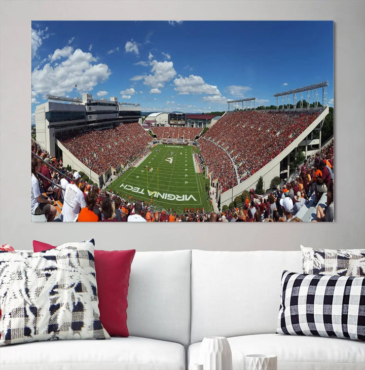 Virginia Tech Hokies Football Team Print - Blacksburg Lane Stadium Wall Art Canvas Print