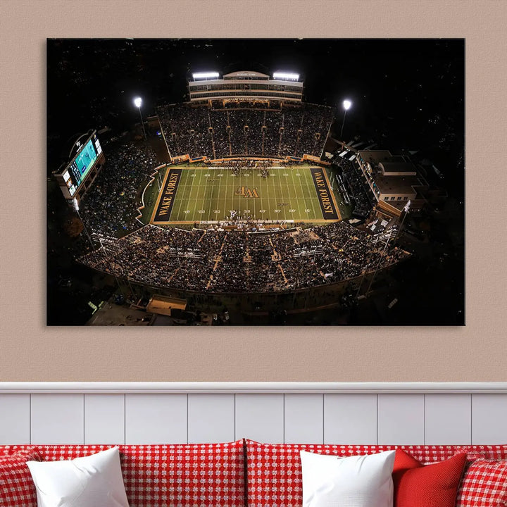 Wake Forest University Demon Deacons Football Team Print - Winston-Salem Allegacy Federal Credit Union Stadium Wall Art Canvas Print