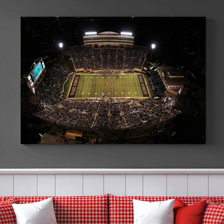 Wake Forest University Demon Deacons Football Team Print - Winston-Salem Allegacy Federal Credit Union Stadium Wall Art Canvas Print