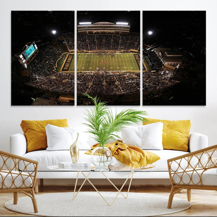 Wake Forest University Demon Deacons Football Team Print - Winston-Salem Allegacy Federal Credit Union Stadium Wall Art Canvas Print