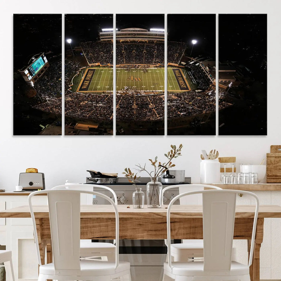 Wake Forest University Demon Deacons Football Team Print - Winston-Salem Allegacy Federal Credit Union Stadium Wall Art Canvas Print