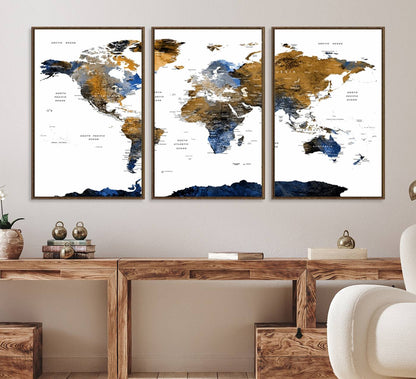 56231-MGV-CV-36X24-Watercolor World Map Canvas Print Wall Art