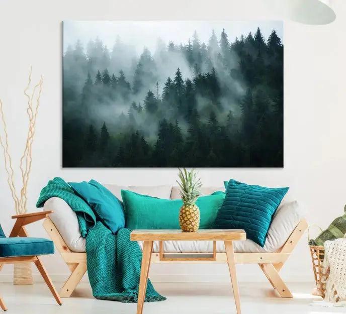 Wild Misty Forest Foggy Landscape Giclee Canvas Extra Large Wall Art Print