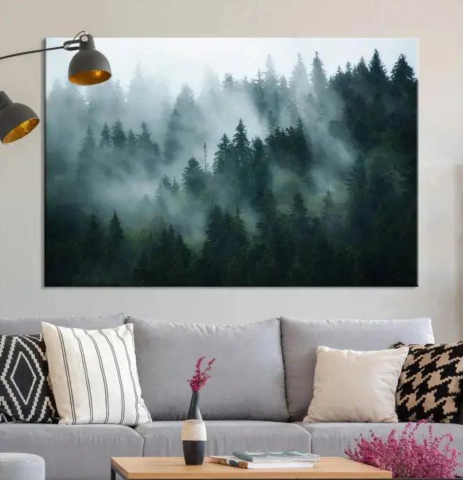 Wild Misty Forest Foggy Landscape Giclee Canvas Extra Large Wall Art Print