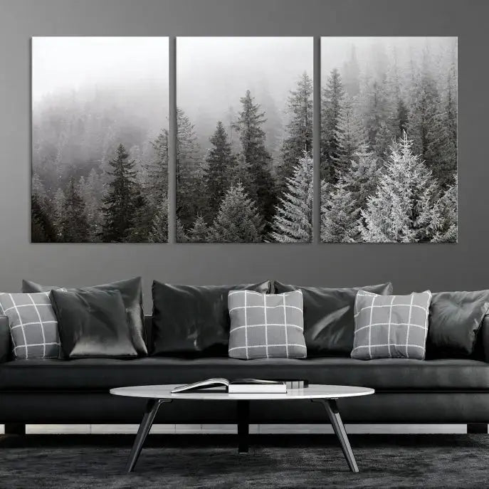 Winter Forest Tree Wall Art Snowy Landscape Picture Canvas Print