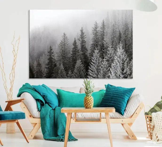 Winter Forest Tree Wall Art Snowy Landscape Picture Canvas Print