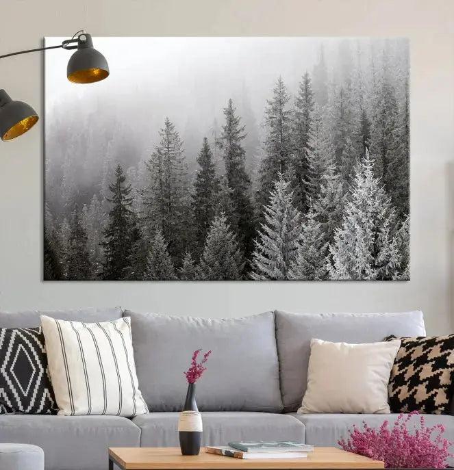 Winter Forest Tree Wall Art Snowy Landscape Picture Canvas Print