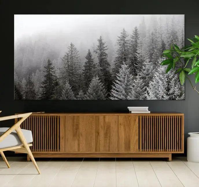 Winter Forest Tree Wall Art Snowy Landscape Picture Canvas Print