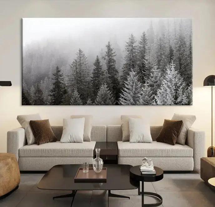 Winter Forest Tree Wall Art Snowy Landscape Picture Canvas Print