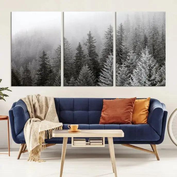 Winter Forest Tree Wall Art Snowy Landscape Picture Canvas Print