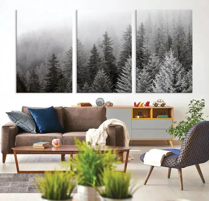 Winter Forest Tree Wall Art Snowy Landscape Picture Canvas Print