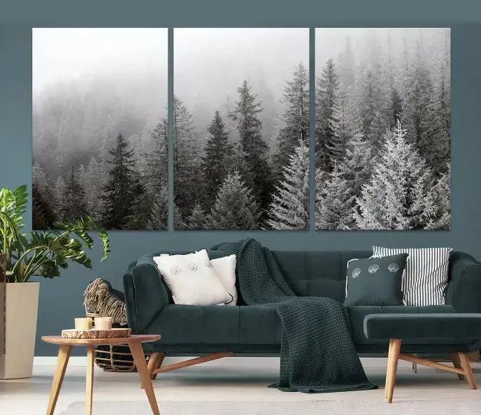 Winter Forest Tree Wall Art Snowy Landscape Picture Canvas Print