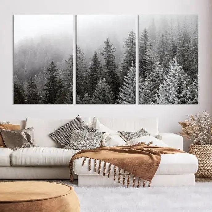 Winter Forest Tree Wall Art Snowy Landscape Picture Canvas Print