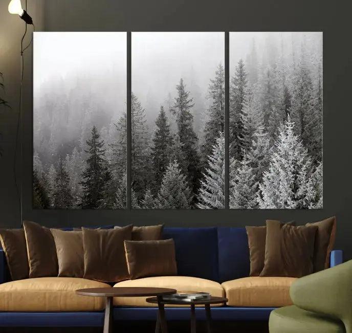 Winter Forest Tree Wall Art Snowy Landscape Picture Canvas Print