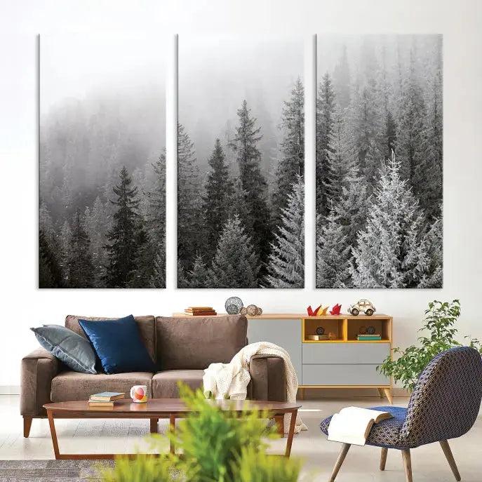 Winter Forest Tree Wall Art Snowy Landscape Picture Canvas Print