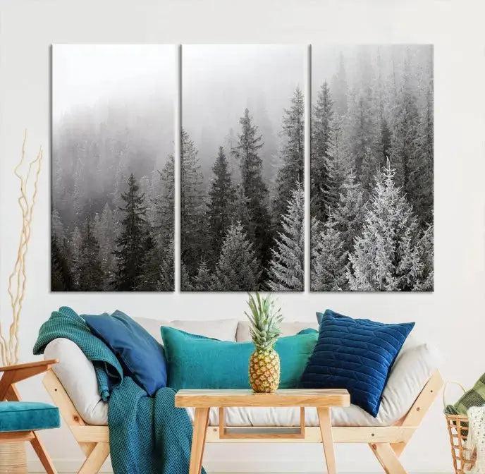 Winter Forest Tree Wall Art Snowy Landscape Picture Canvas Print