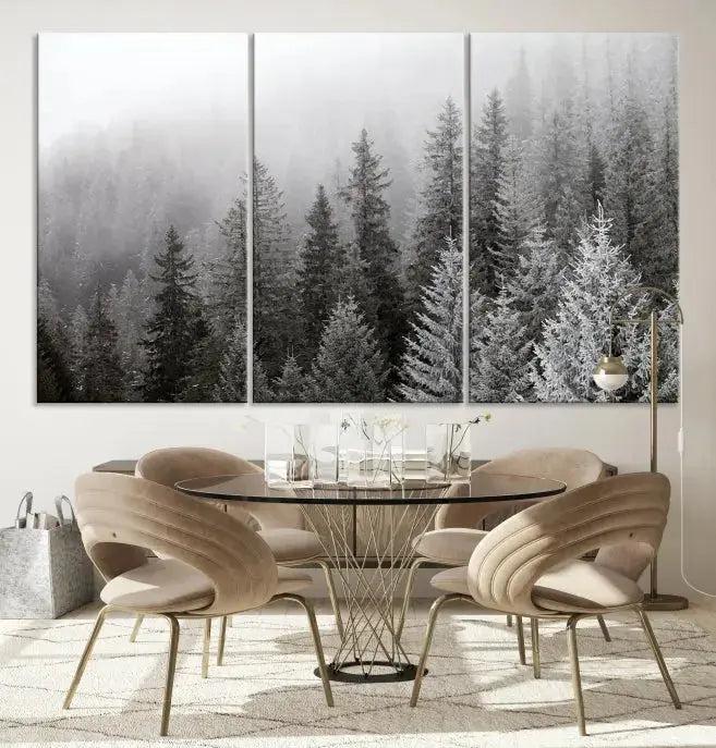 Winter Forest Tree Wall Art Snowy Landscape Picture Canvas Print