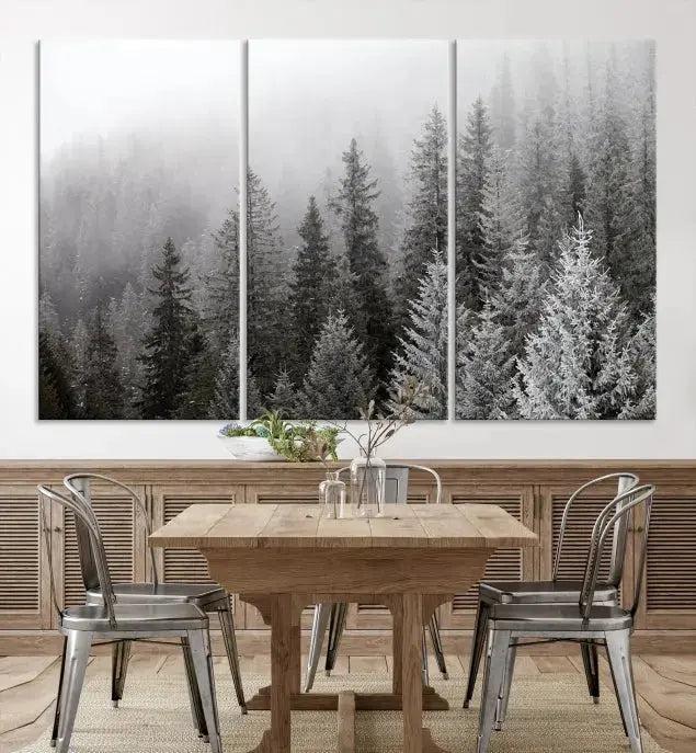 Winter Forest Tree Wall Art Snowy Landscape Picture Canvas Print