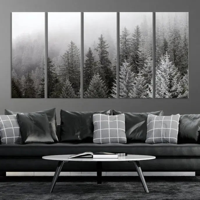 Winter Forest Tree Wall Art Snowy Landscape Picture Canvas Print