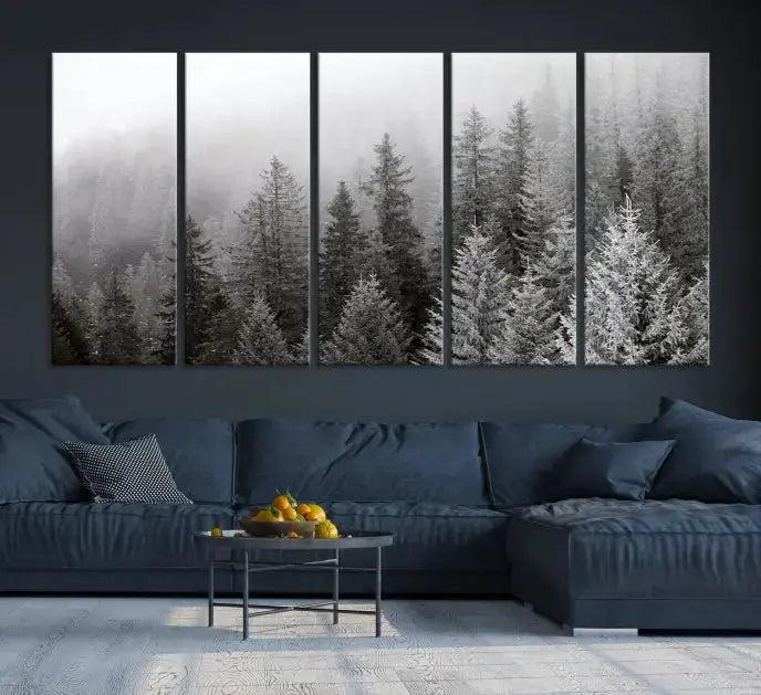 Winter Forest Tree Wall Art Snowy Landscape Picture Canvas Print