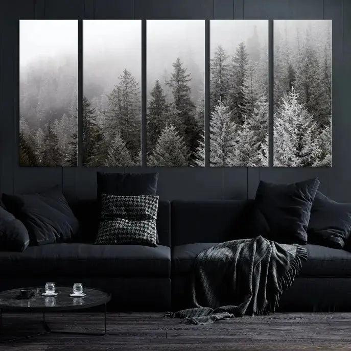 Winter Forest Tree Wall Art Snowy Landscape Picture Canvas Print