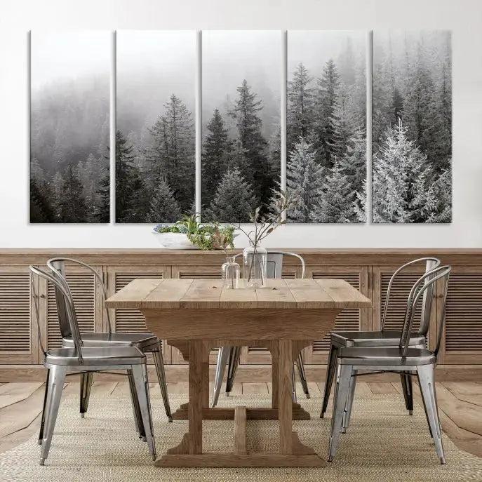 Winter Forest Tree Wall Art Snowy Landscape Picture Canvas Print