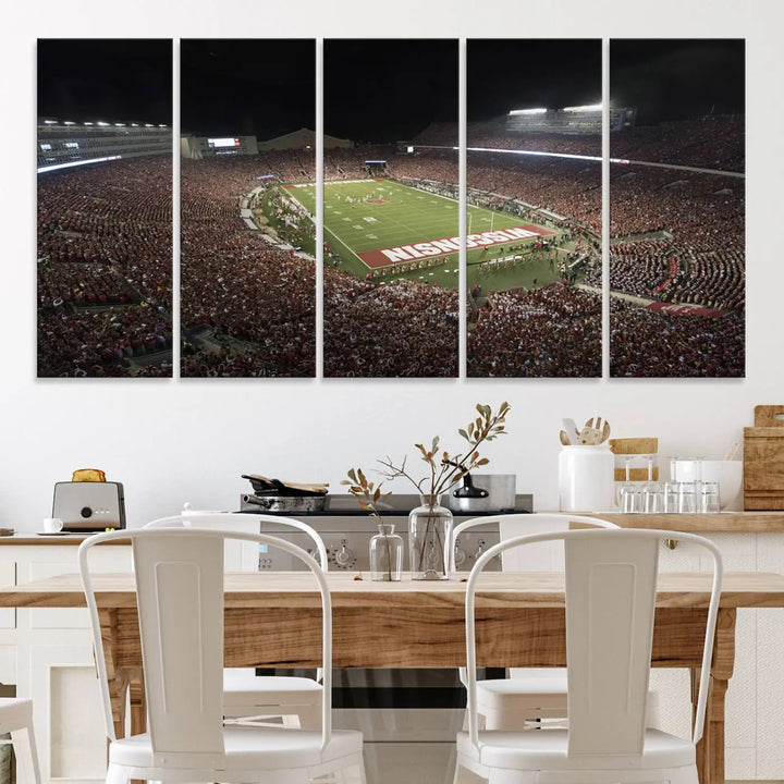 Wisconsin Badgers Football Team Print - Madison Camp Randall Stadium Wall Art Canvas Print