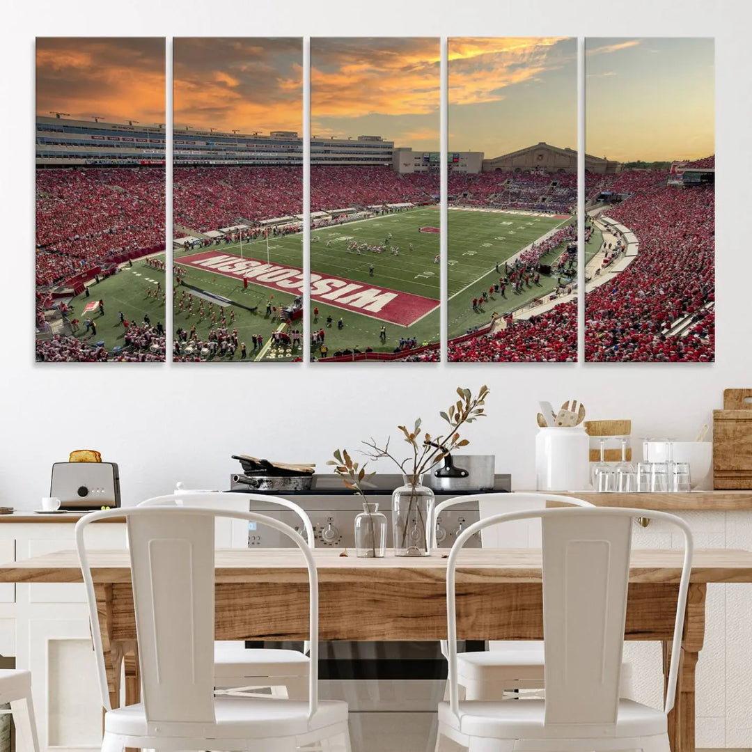 Wisconsin Badgers Football Team Print - Madison Camp Randall Stadium Wall Art Canvas Print