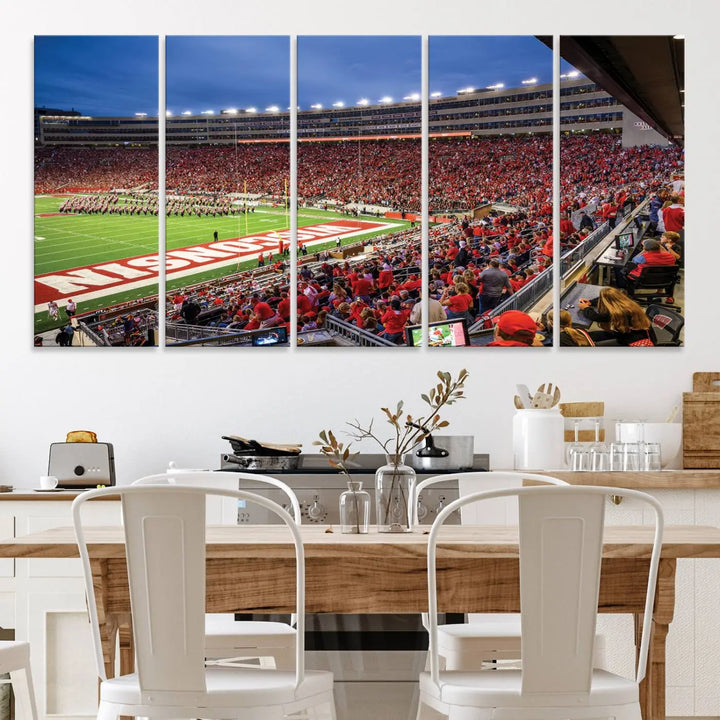 Wisconsin Badgers Football Team Print - Madison Camp Randall Stadium Wall Art Canvas Print