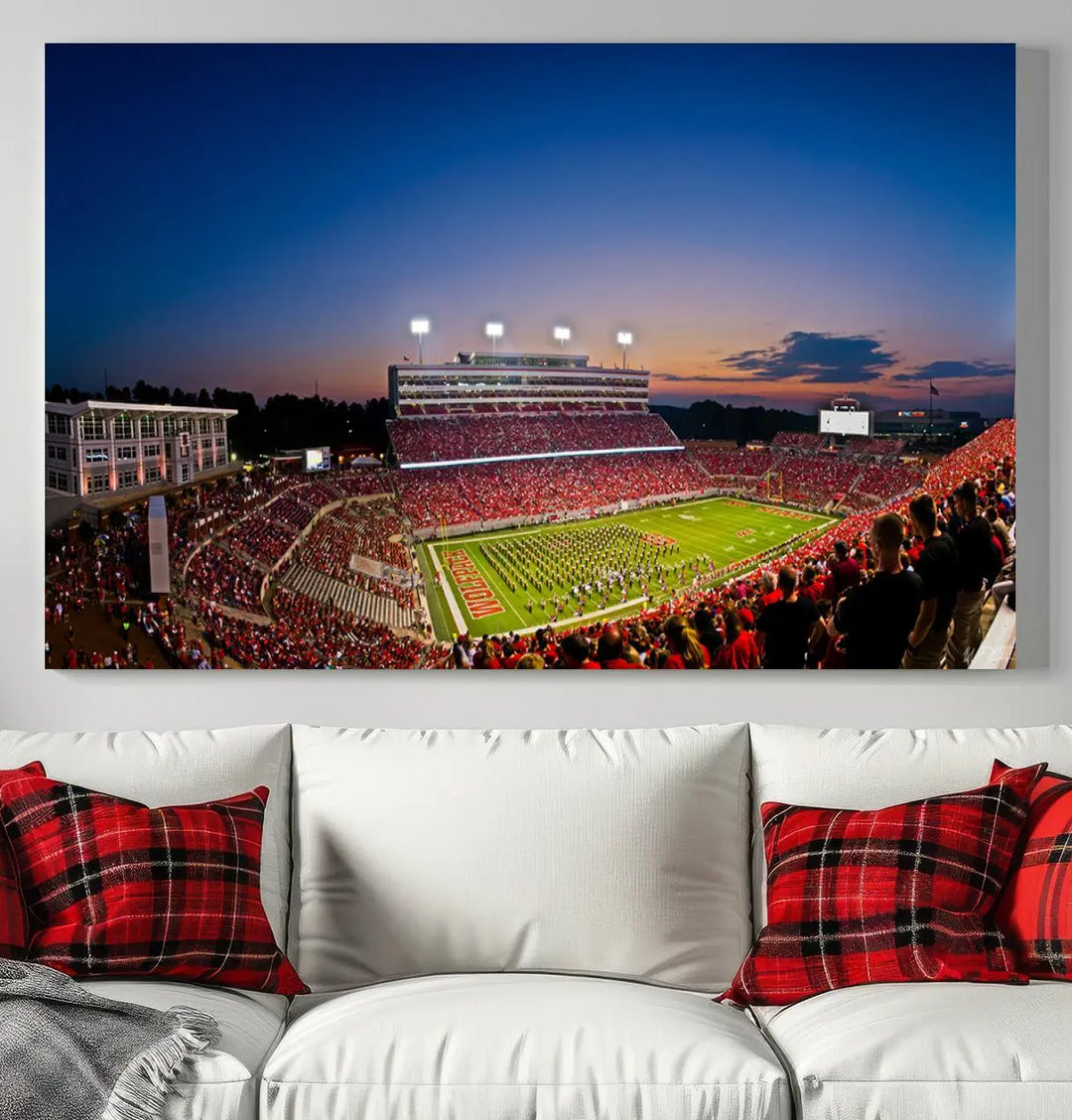 Wolfpack Football Team Print - Raleigh Carter-Finley Stadium Wall Art Canvas Print