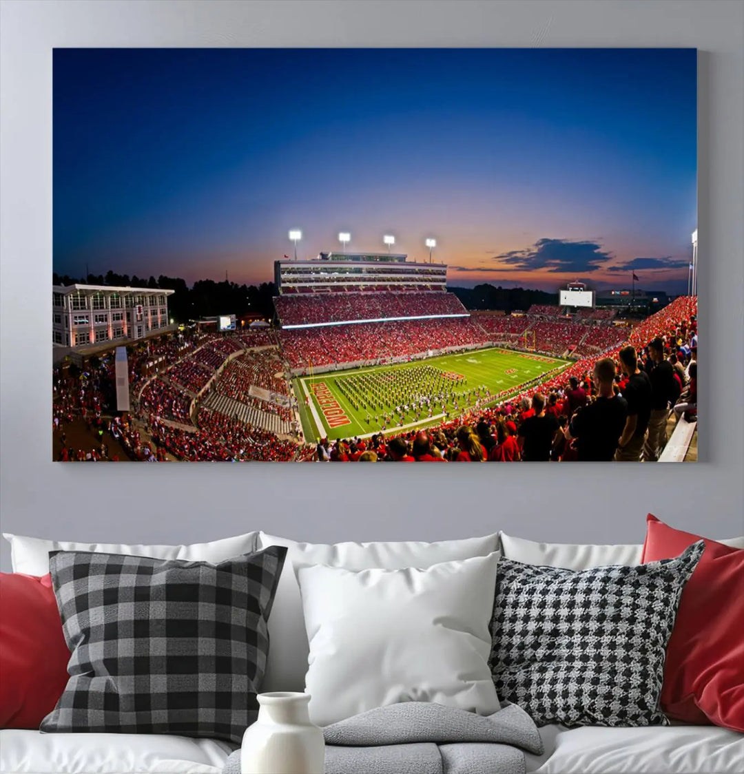 Wolfpack Football Team Print - Raleigh Carter-Finley Stadium Wall Art Canvas Print