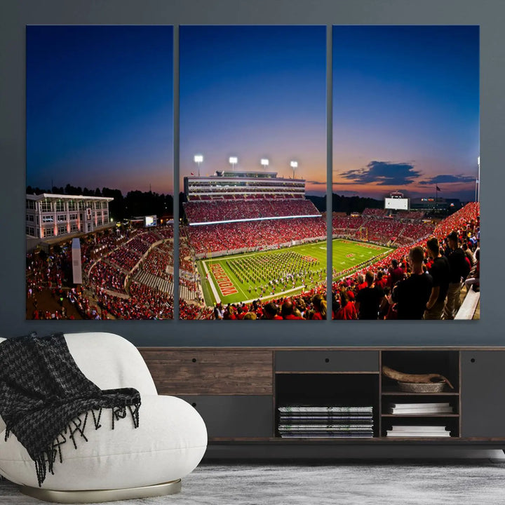 Wolfpack Football Team Print - Raleigh Carter-Finley Stadium Wall Art Canvas Print