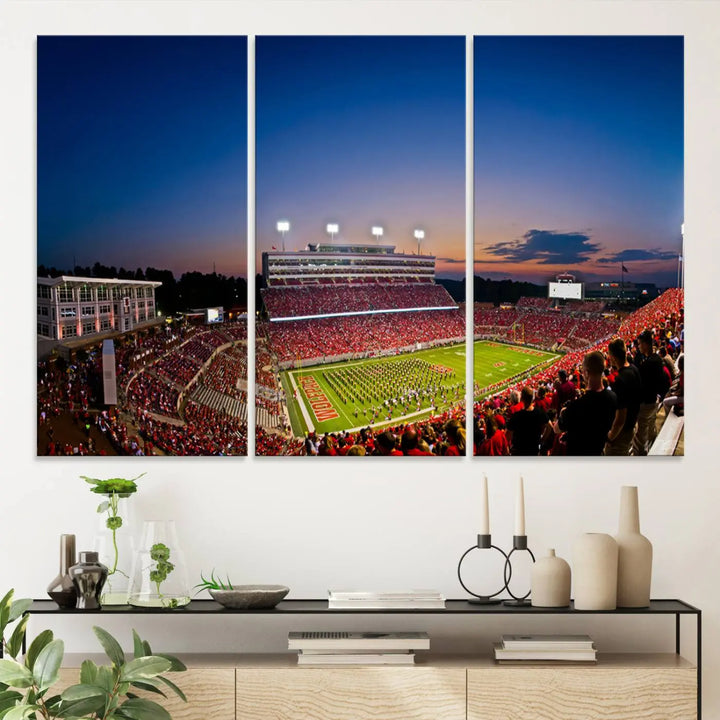 Wolfpack Football Team Print - Raleigh Carter-Finley Stadium Wall Art Canvas Print