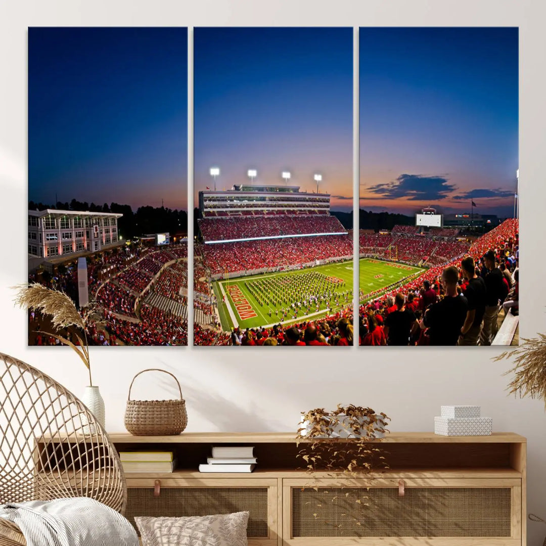 Wolfpack Football Team Print - Raleigh Carter-Finley Stadium Wall Art Canvas Print