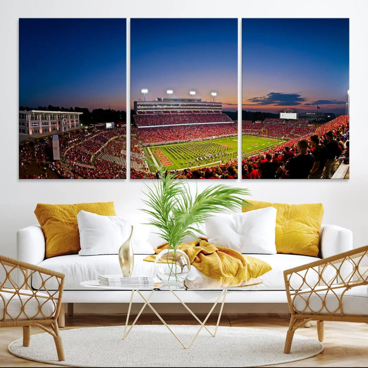 Wolfpack Football Team Print - Raleigh Carter-Finley Stadium Wall Art Canvas Print