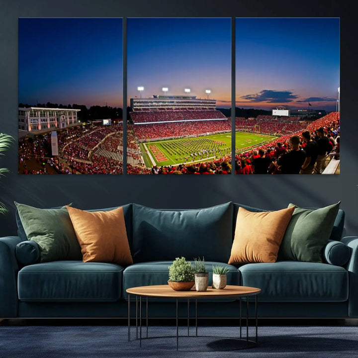 Wolfpack Football Team Print - Raleigh Carter-Finley Stadium Wall Art Canvas Print